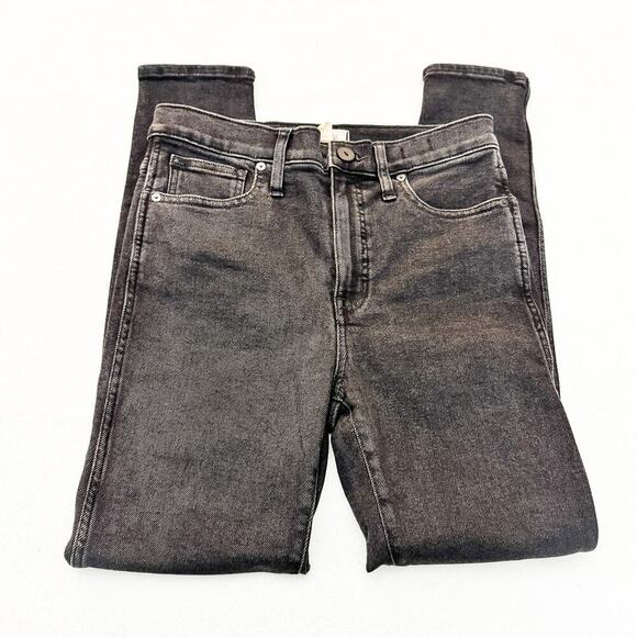 Madewell 10" High-Rise Skinny Denim Jeans Black Charcoal Wash Size 29 - Picture 4 of 9
